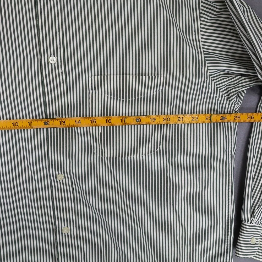Banana Republic Shirt Mens Medium Striped Vintage Green Vertical Retro Y2K‎ 90s